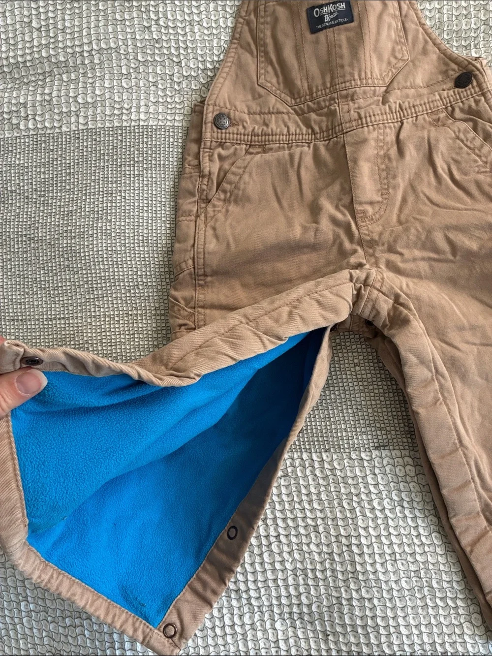 OshKosh B'gosh Fleece-lined Tan Overalls